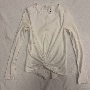 All in Motion Cream Twist Front Long Sleeve Top